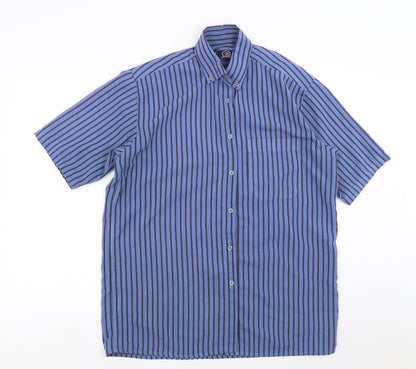 Mens UK Size M Hutson Harbour Blue  Button-Up Short Sleeve Casual Shirt