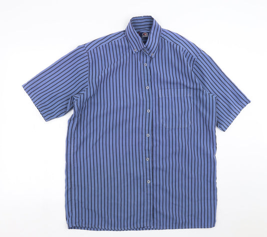 Mens UK Size M Hutson Harbour Blue  Button-Up Short Sleeve Casual Shirt