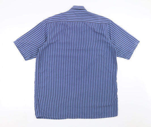 Mens UK Size M Hutson Harbour Blue  Button-Up Short Sleeve Casual Shirt