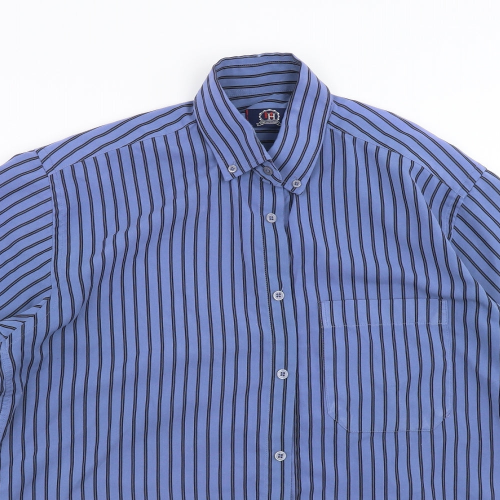 Mens UK Size M Hutson Harbour Blue  Button-Up Short Sleeve Casual Shirt