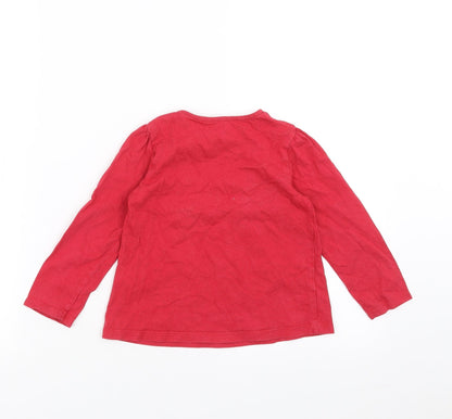 Nutmeg Girls Red Floral  Basic T-Shirt Size 2-3 Years