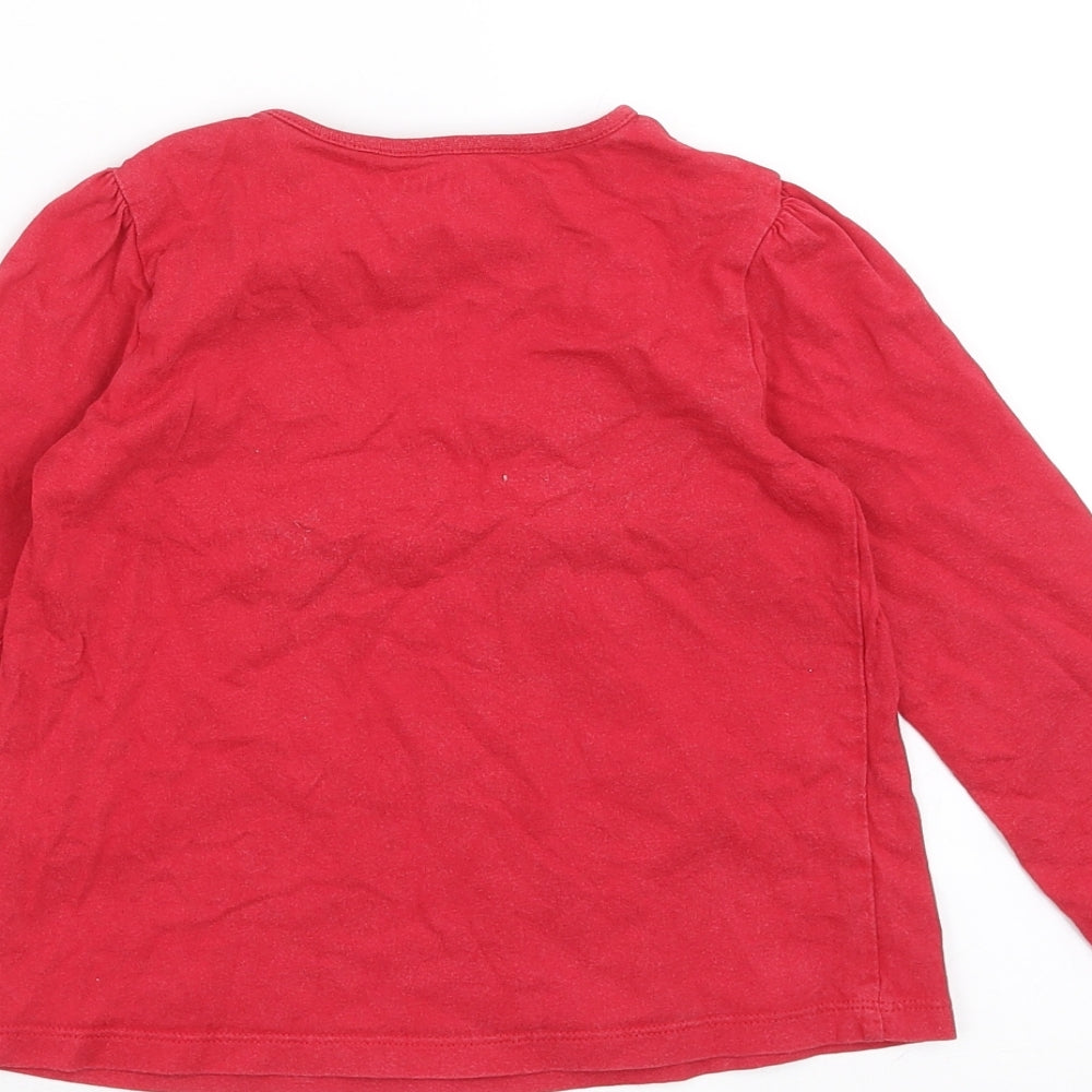 Nutmeg Girls Red Floral  Basic T-Shirt Size 2-3 Years