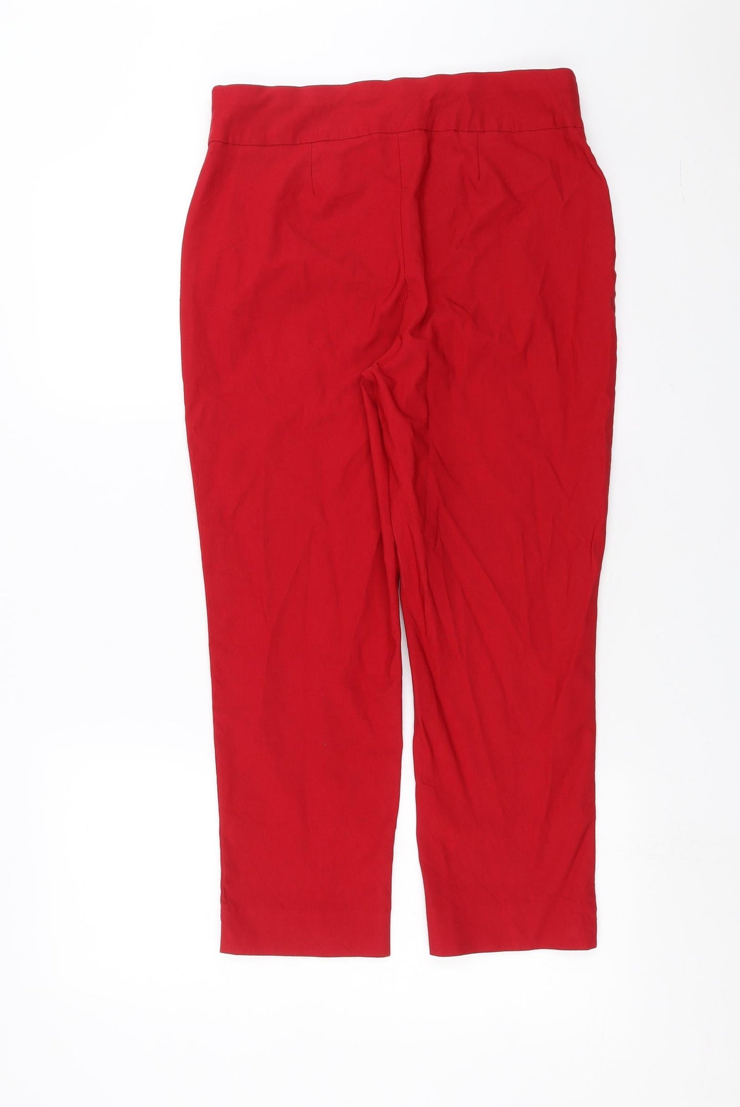 Chicos Womens Red   Cropped Trousers Size S L23 in