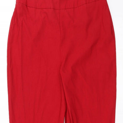 Chicos Womens Red   Cropped Trousers Size S L23 in