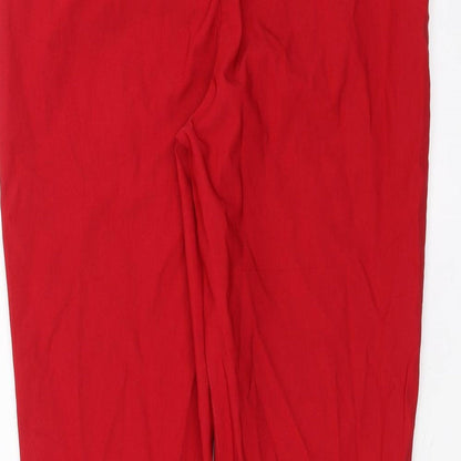 Chicos Womens Red   Cropped Trousers Size S L23 in