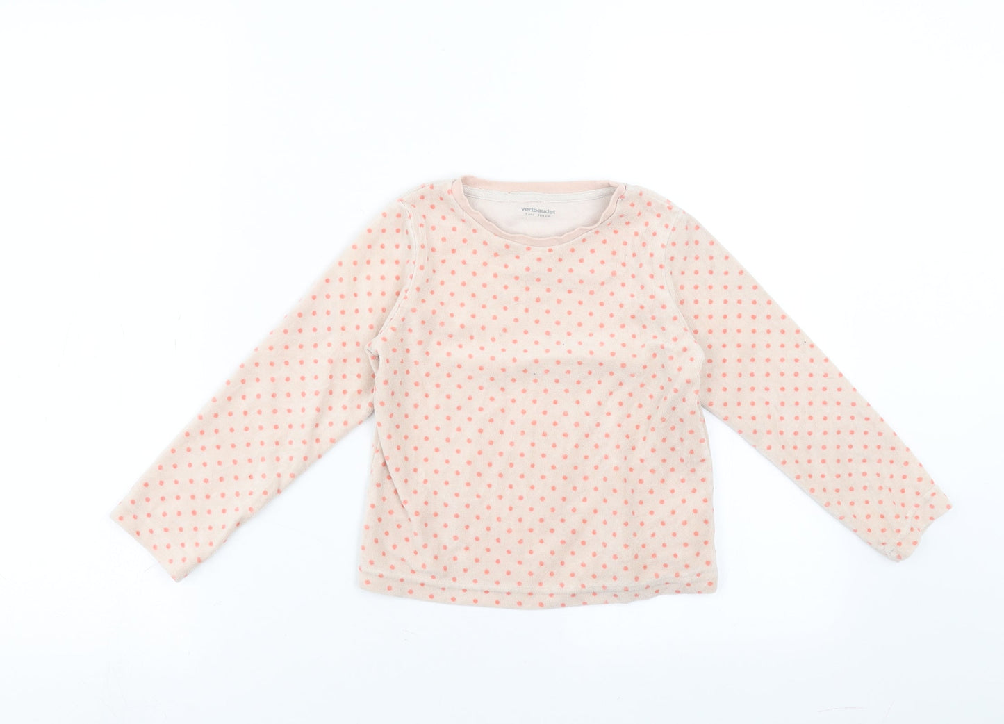 Vertbaudet Girls Pink Polka Dot  Pullover Jumper Size 5 Years