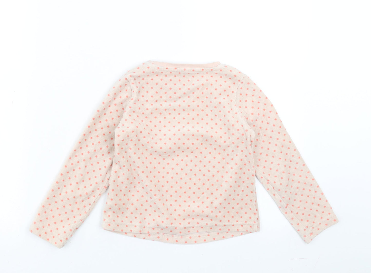 Vertbaudet Girls Pink Polka Dot  Pullover Jumper Size 5 Years