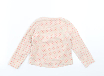Vertbaudet Girls Pink Polka Dot  Pullover Jumper Size 5 Years