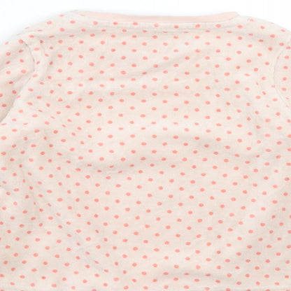 Vertbaudet Girls Pink Polka Dot  Pullover Jumper Size 5 Years