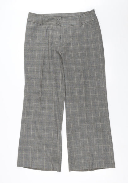 Ellie Louise Womens Grey Check  Trousers  Size 16 L29 in
