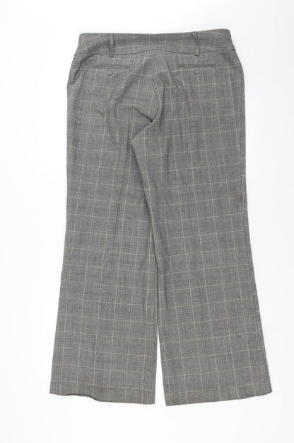 Ellie Louise Womens Grey Check  Trousers  Size 16 L29 in