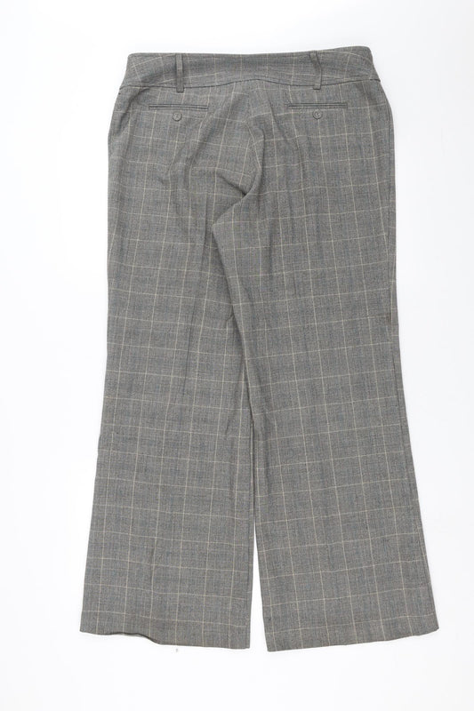 Ellie Louise Womens Grey Check  Trousers  Size 16 L29 in
