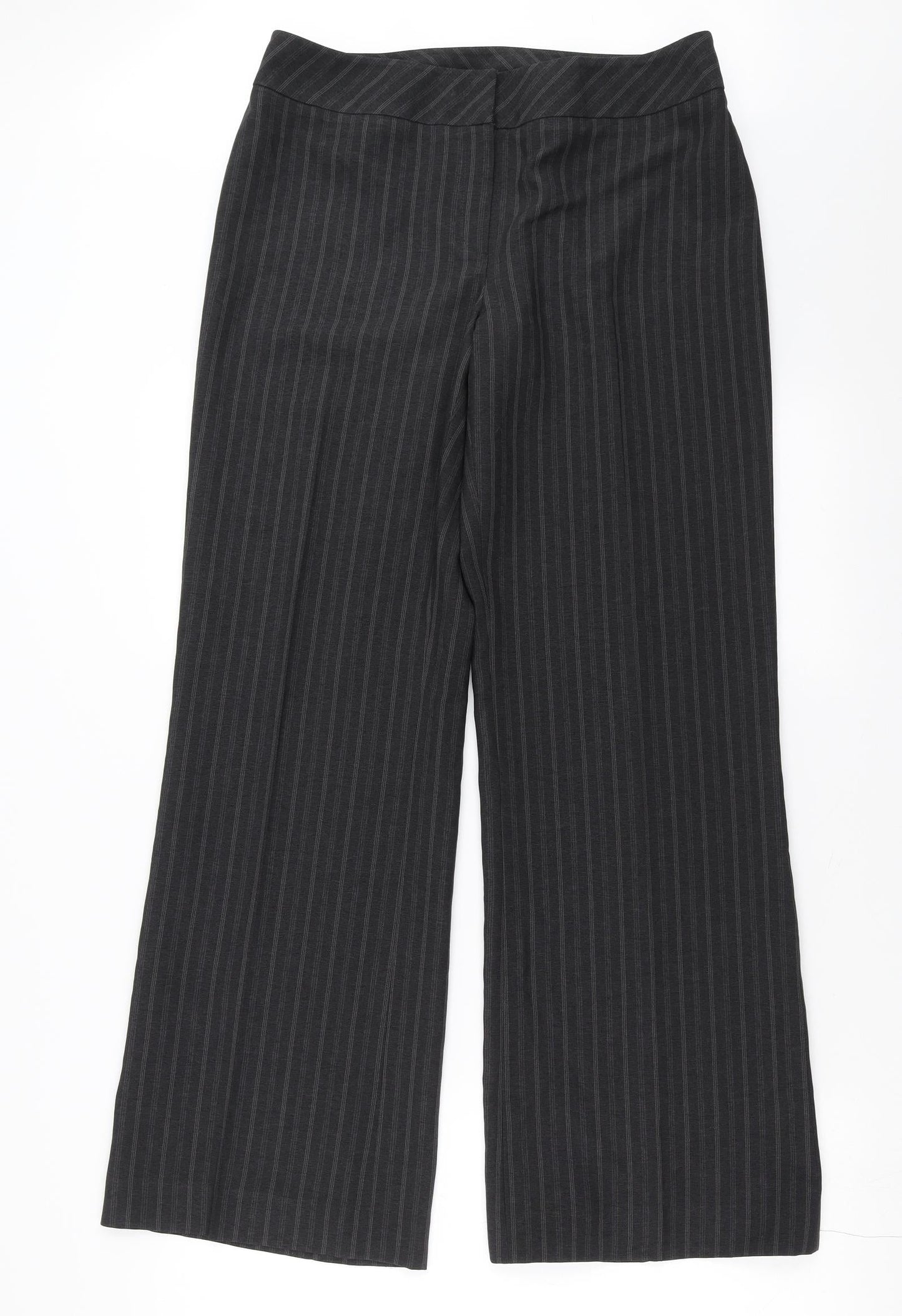 Autonomy Womens Grey Striped  Trousers  Size 12 L31 in - wide leg