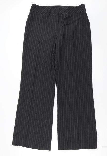 Autonomy Womens Grey Striped  Trousers  Size 12 L31 in - wide leg