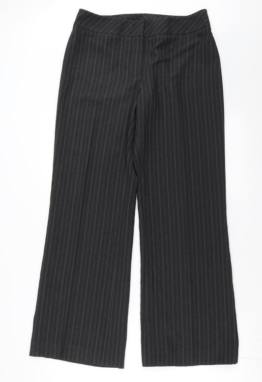 Autonomy Womens Grey Striped  Trousers  Size 12 L31 in - wide leg