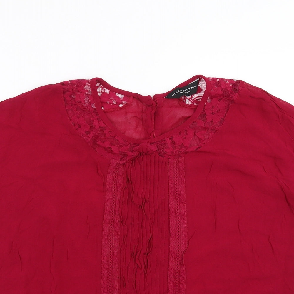 Womens UK Size 14 Dorothy Perkins Pink Basic Blouse