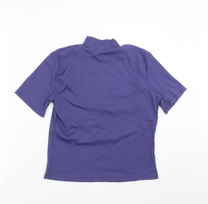 George Womens Purple Striped  Basic Blouse Size 14