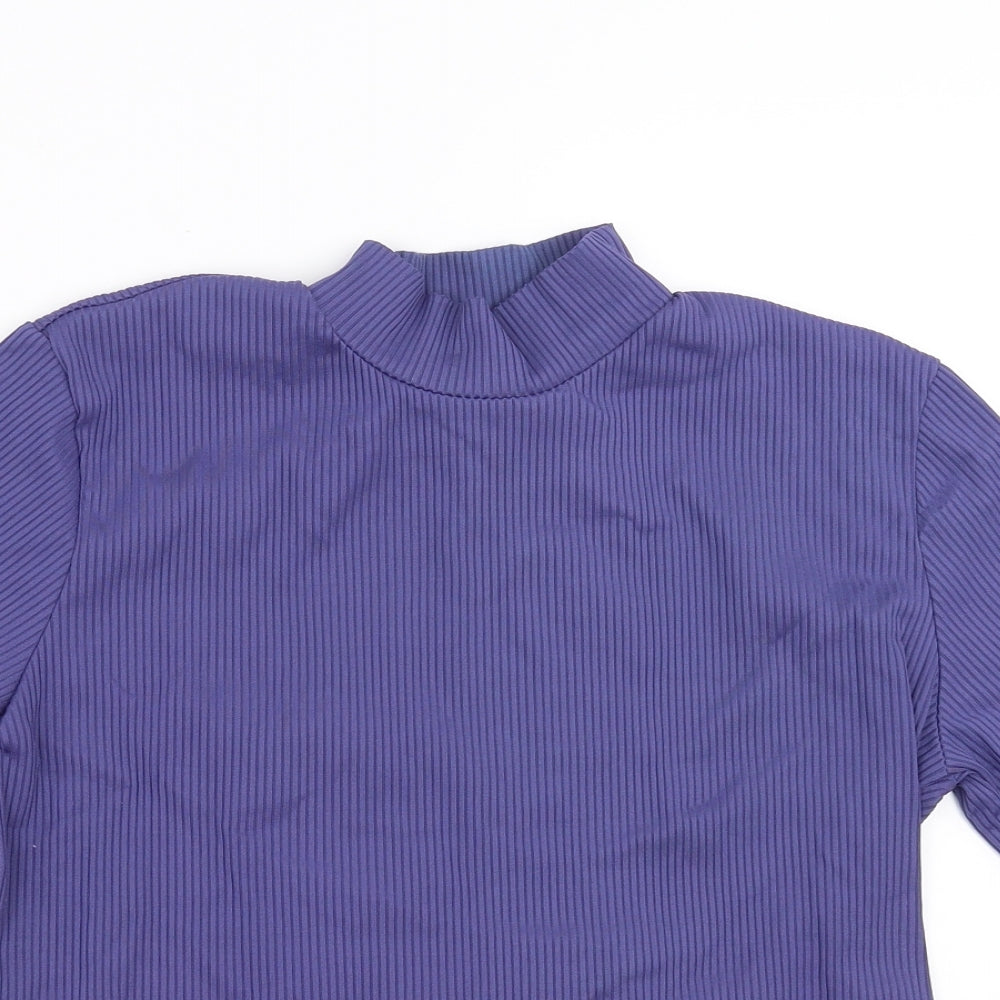 George Womens Purple Striped  Basic Blouse Size 14