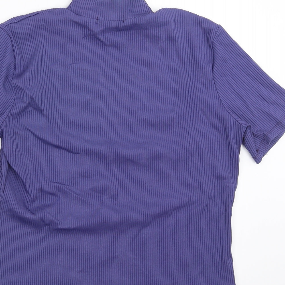 George Womens Purple Striped  Basic Blouse Size 14