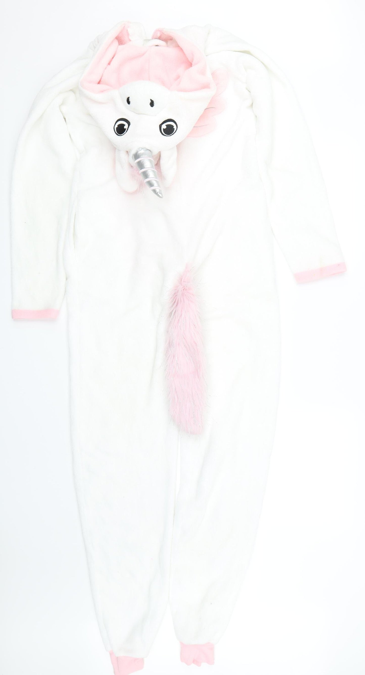 Love to lounge Girls White Animal Print Fleece Capri One Piece Size XS  - Unicorn