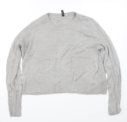 H&M Womens Grey  Knit Pullover Jumper Size M