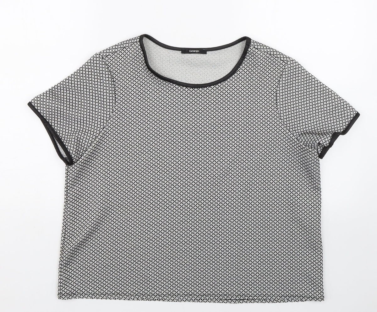 George Womens White Polka Dot  Pullover Jumper Size 14
