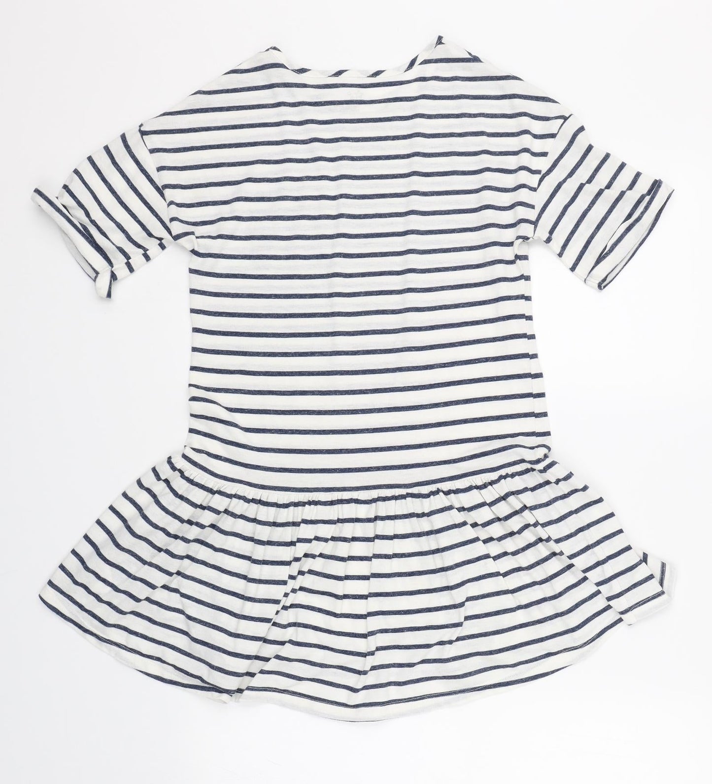 NEXT Girls White Striped  T-Shirt Dress  Size 9 Years
