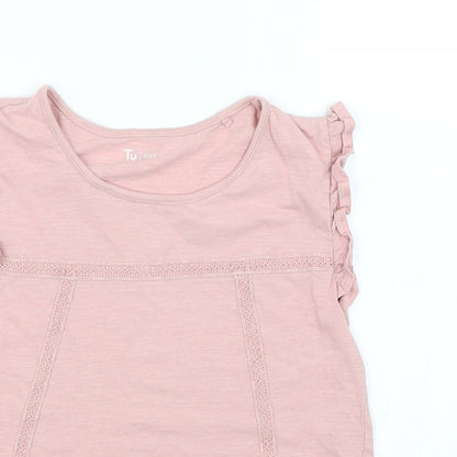 Close-up detail of Tu girls’ pink basic casual, size 10-11, years