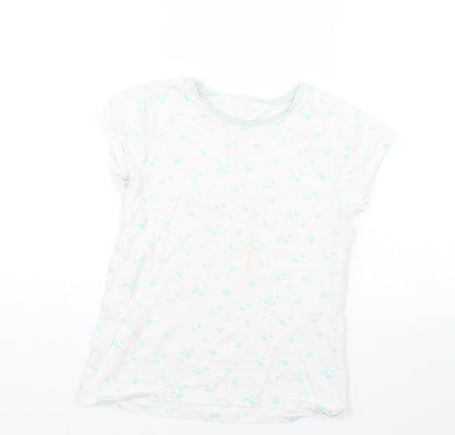 George Girls White Floral  Top Pyjama Top Size 10-11 Years