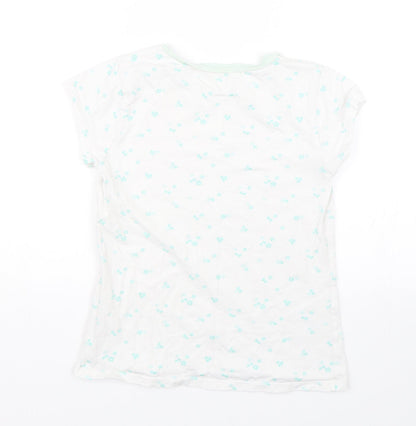George Girls White Floral  Top Pyjama Top Size 10-11 Years