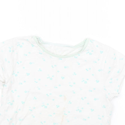 George Girls White Floral  Top Pyjama Top Size 10-11 Years