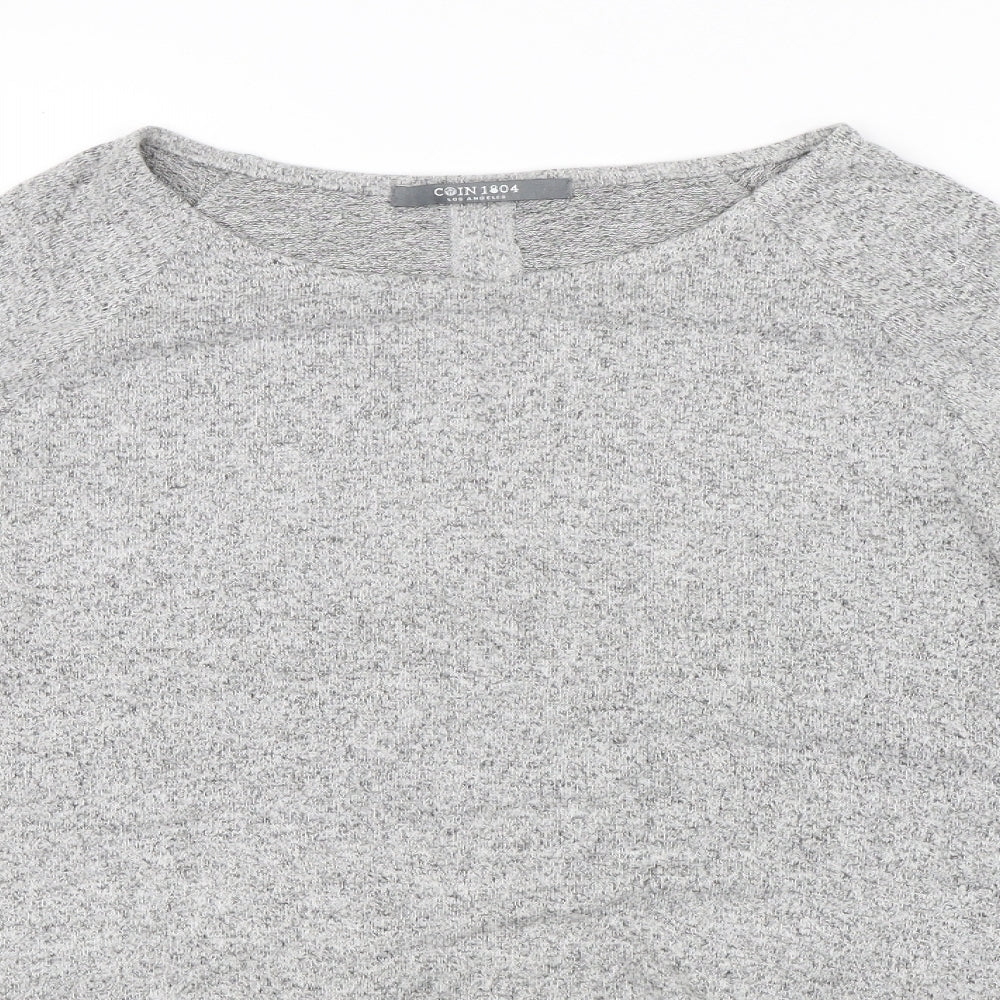 Womens UK Size M COIN 1804 Grey Basic T-Shirt