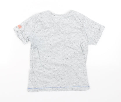 Nutmeg Boys Grey Striped  Basic T-Shirt Size 5-6 Years
