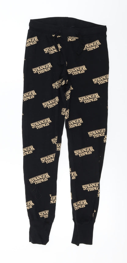 Netflix  Womens Black   Sweatpants Trousers Size XS L24 in - stranger things