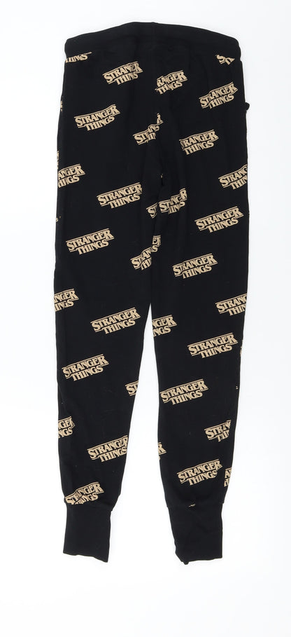 Netflix  Womens Black   Sweatpants Trousers Size XS L24 in - stranger things