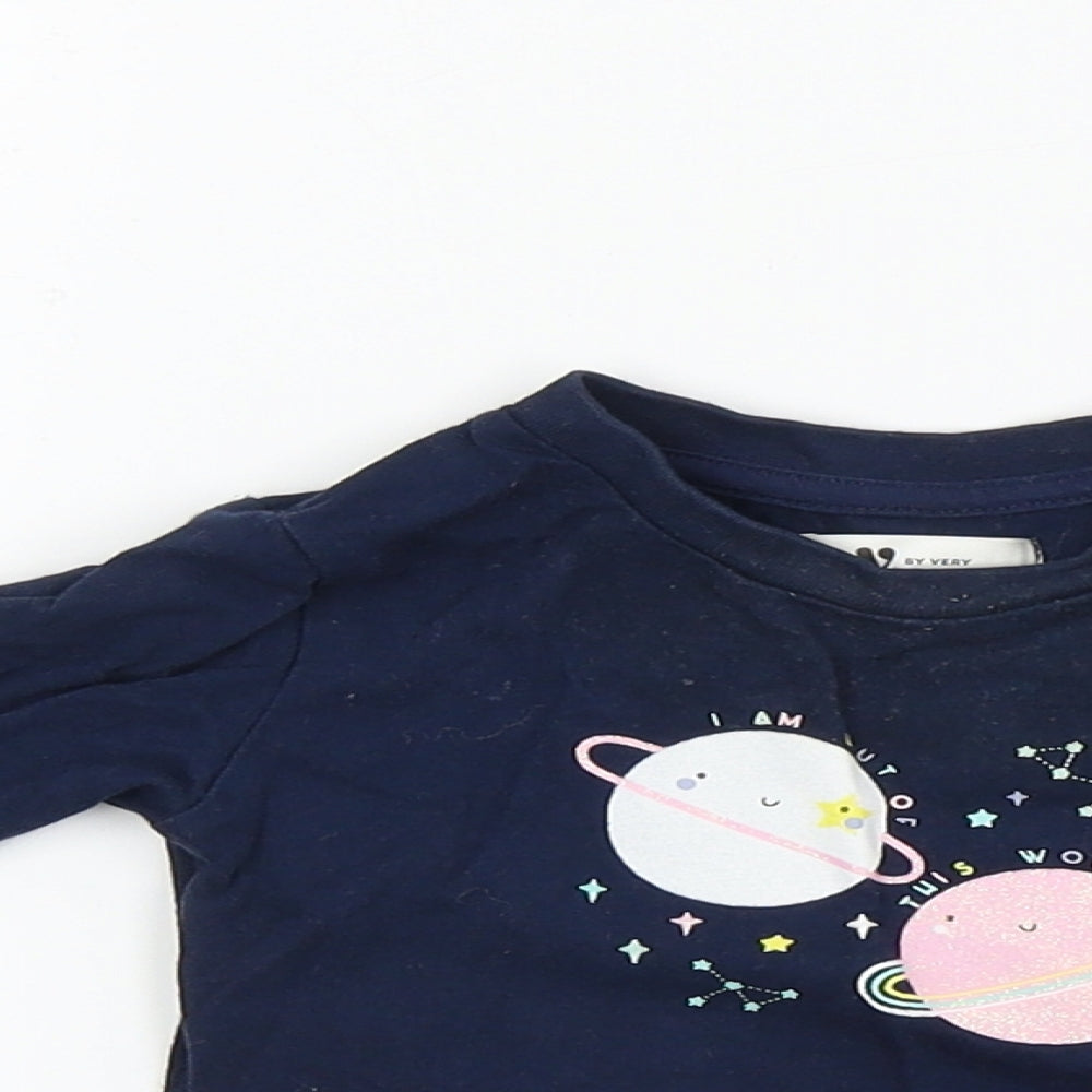 Very Girls Blue   Basic T-Shirt Size 6-9 Months