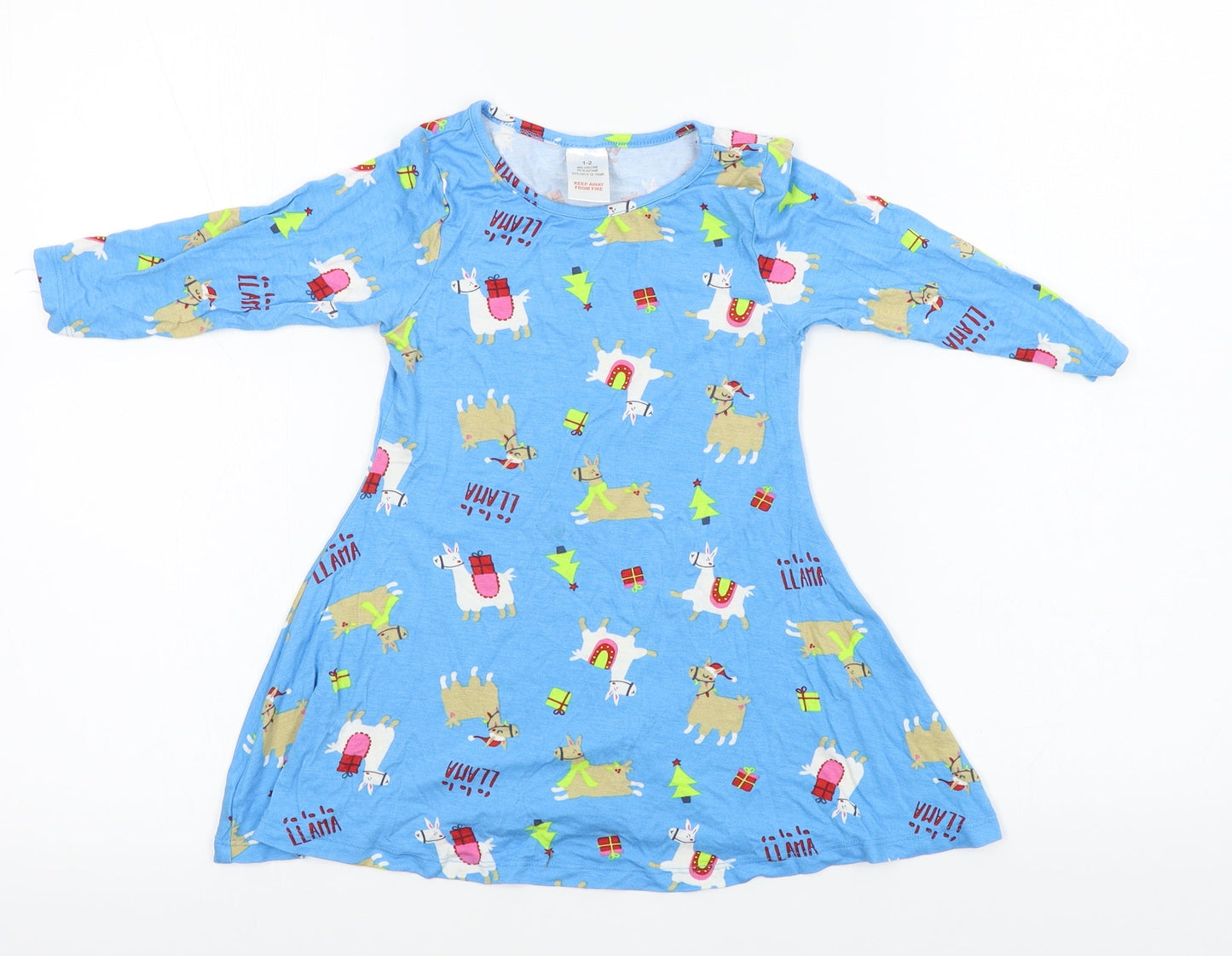 Preworn Girls Blue   A-Line  Size 2 Years