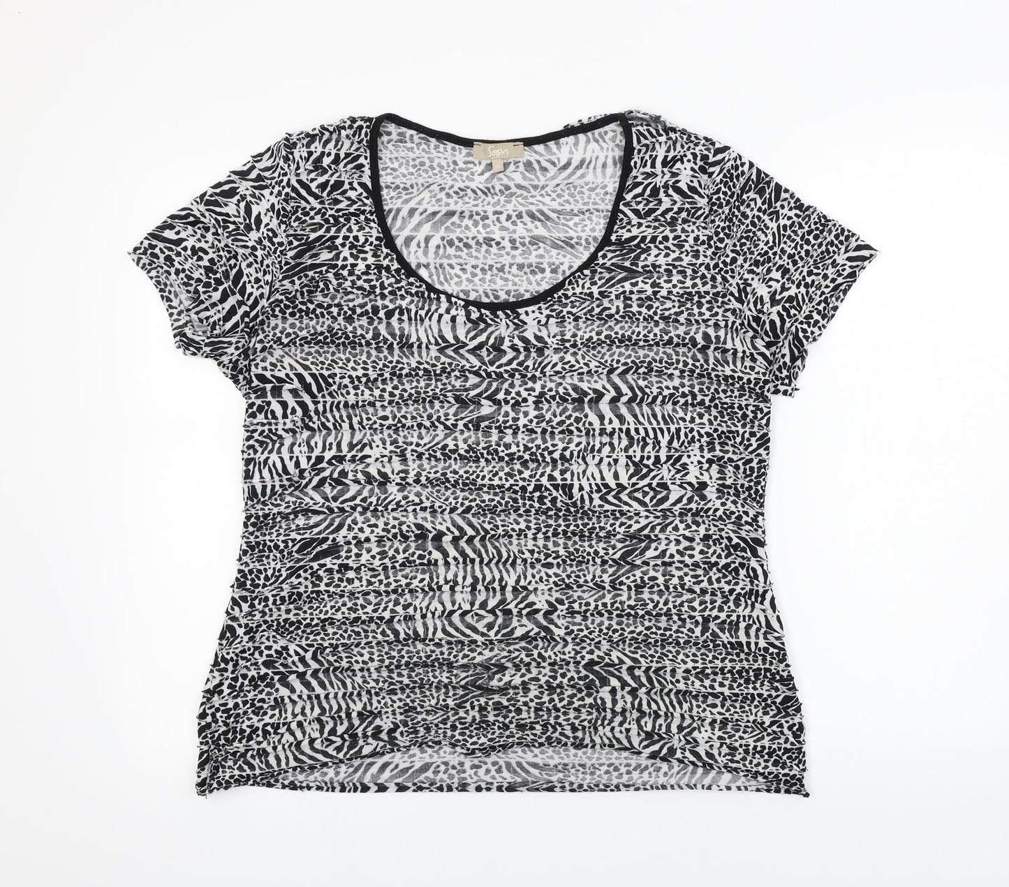 Womens UK Size 16 Soon Black Basic T-Shirt