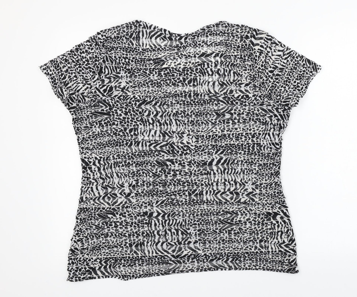 Womens UK Size 16 Soon Black Basic T-Shirt