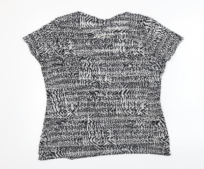 Womens UK Size 16 Soon Black Basic T-Shirt