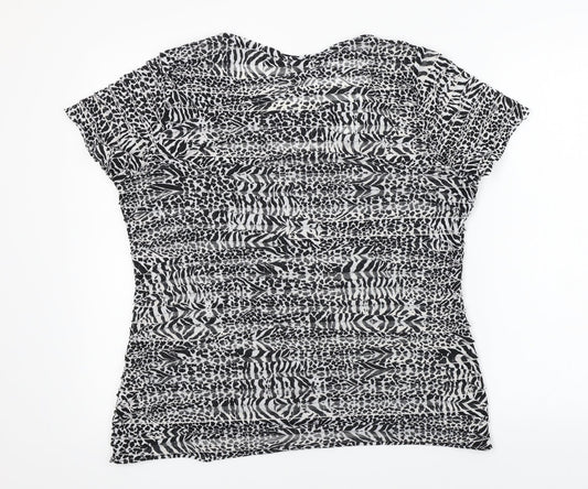 Womens UK Size 16 Soon Black Basic T-Shirt