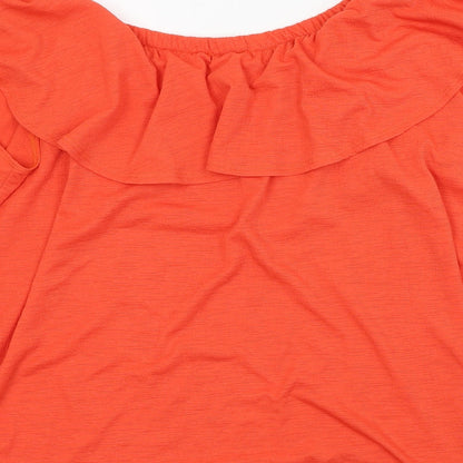 Womens UK Size 18 Roman Orange Basic T-Shirt