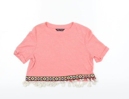 Womens UK Size 6 Select Pink Basic T-Shirt