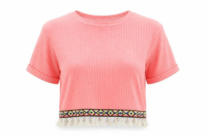 Womens UK Size 6 Select Pink Basic T-Shirt