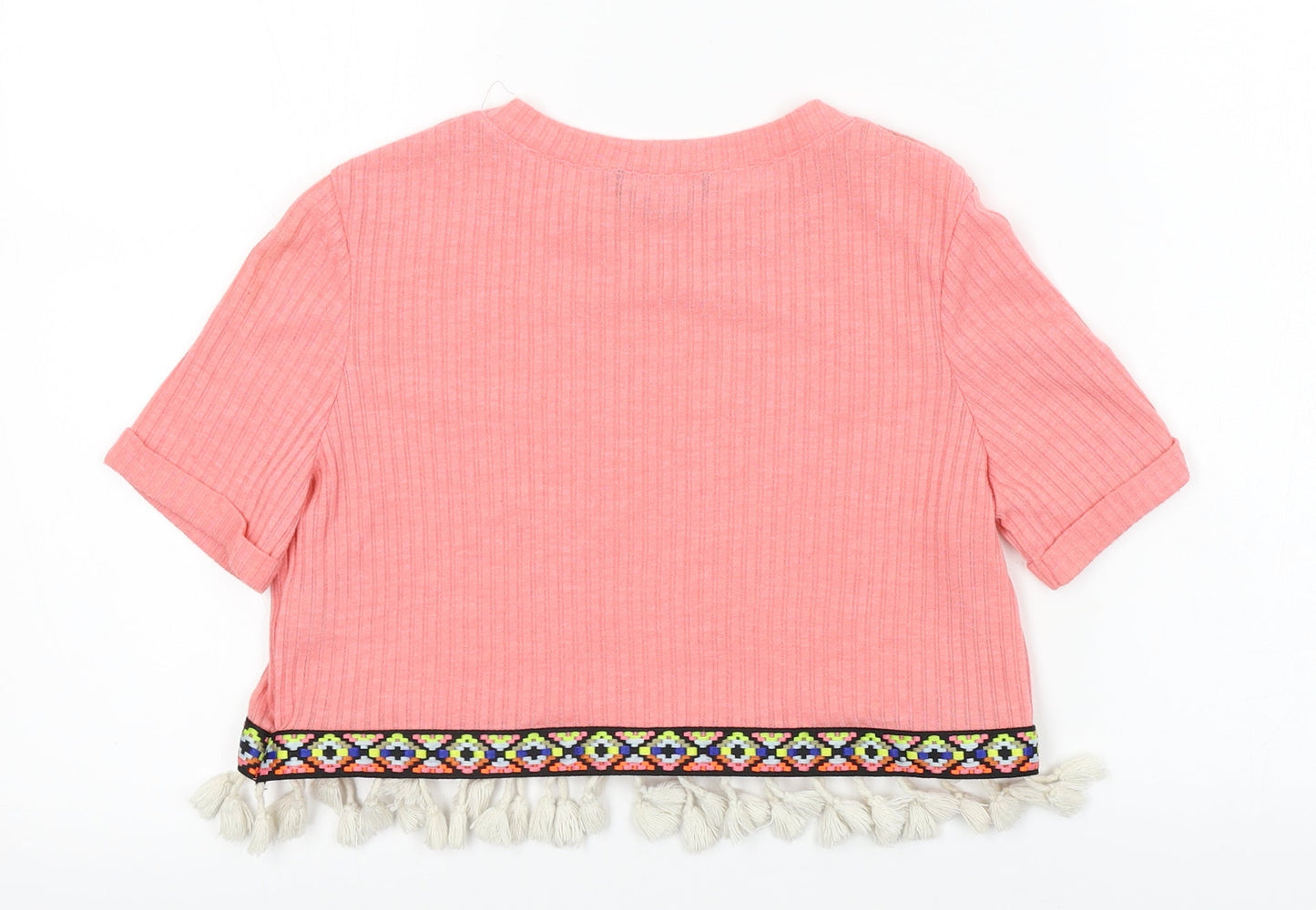 Womens UK Size 6 Select Pink Basic T-Shirt