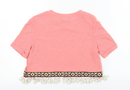 Womens UK Size 6 Select Pink Basic T-Shirt
