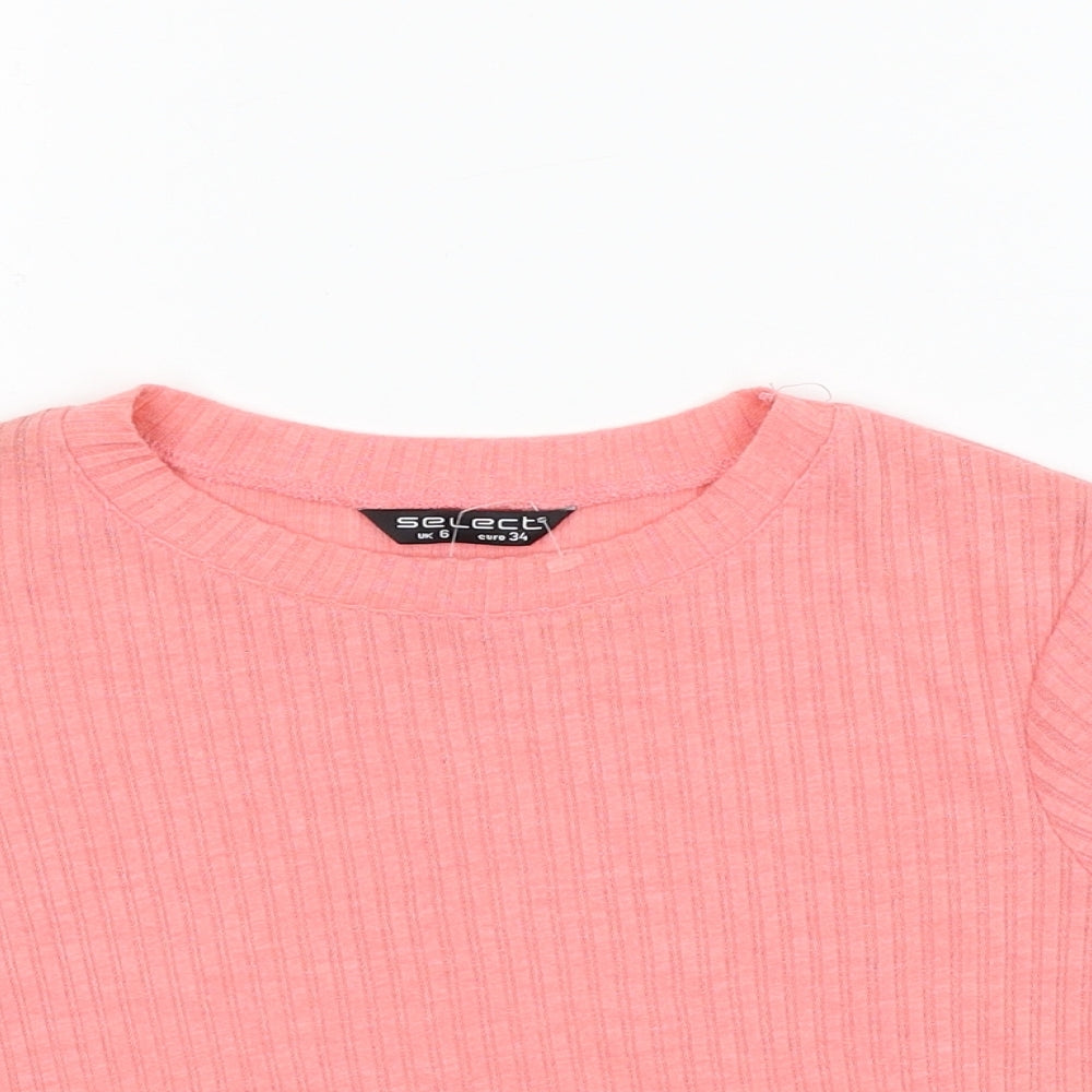Womens UK Size 6 Select Pink Basic T-Shirt