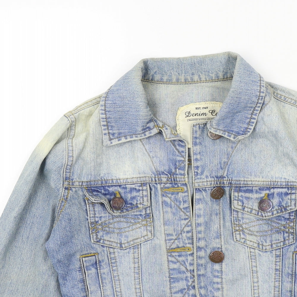denim&co Womens Blue   Jacket  Size 8  - Distressed