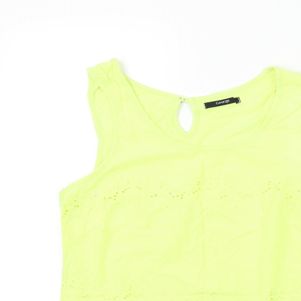 George Womens Yellow   Basic T-Shirt Size 10