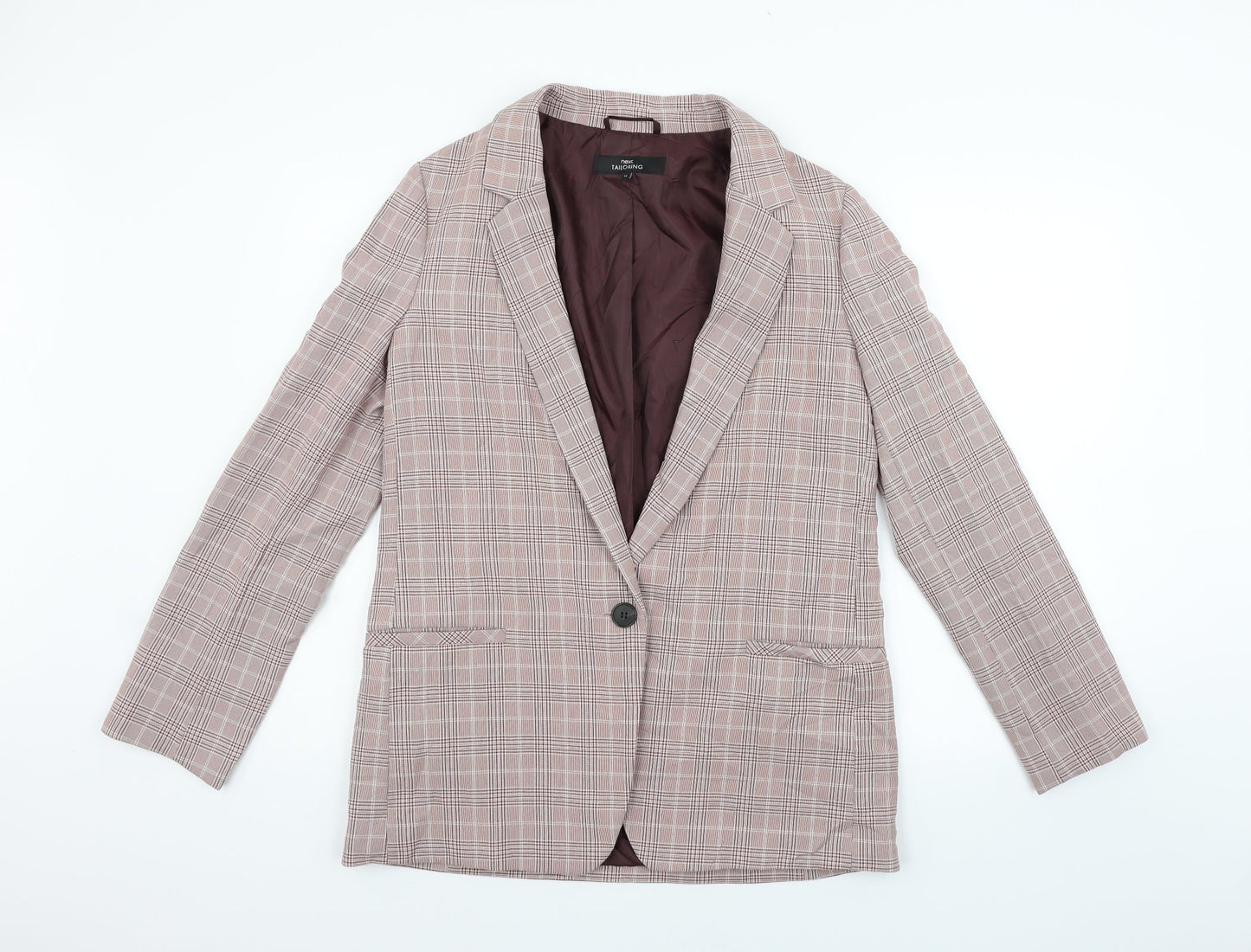 NEXT Womens Pink Check  Jacket Blazer Size 12